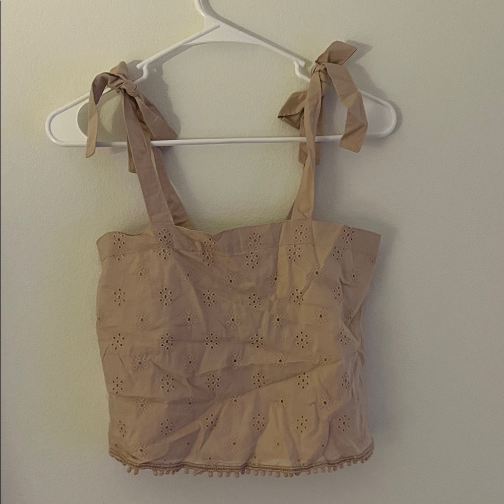 Aerie Tan Eyelet Tank Top